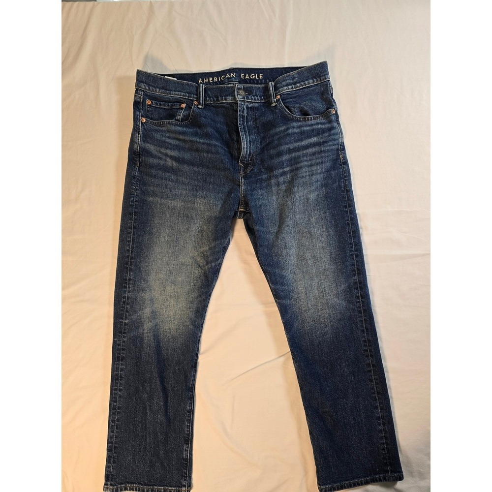 American Eagle Original Straightโ Flex Jeans Mens 36x30 Blue Denim Real Good